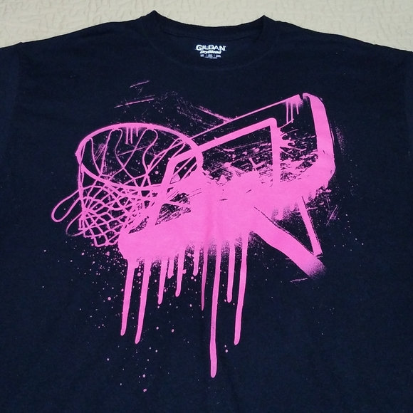 Gildan Other - Neon Basketball Goal T shirt Size L